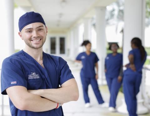 Medical student smiling